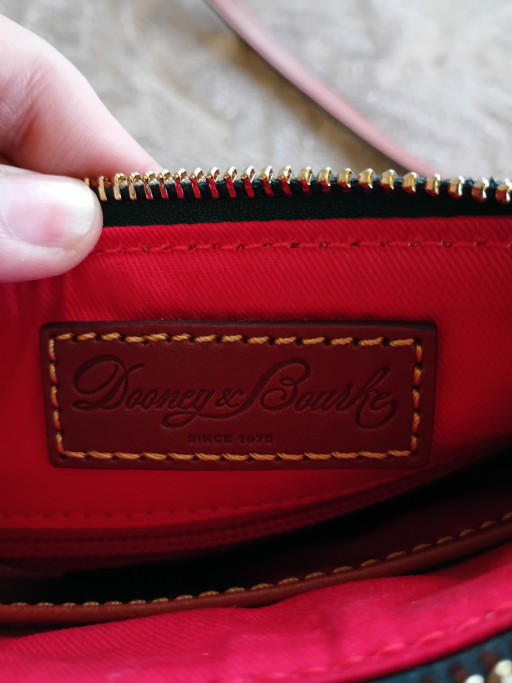 Dooney & Bourke Red Leather Crossbody with Gold Hardware